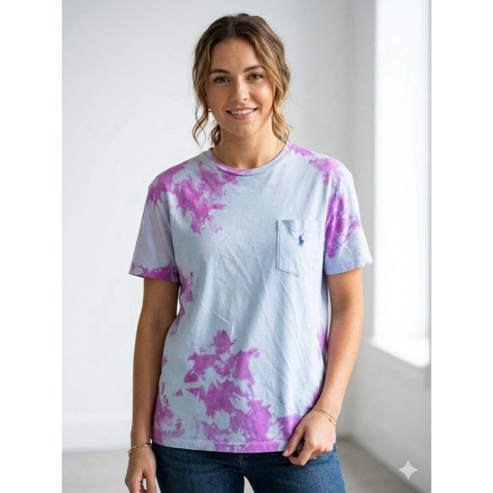 Polo Ralph Lauren Women's Tie Dye Short Sleeve Shirt Size Small